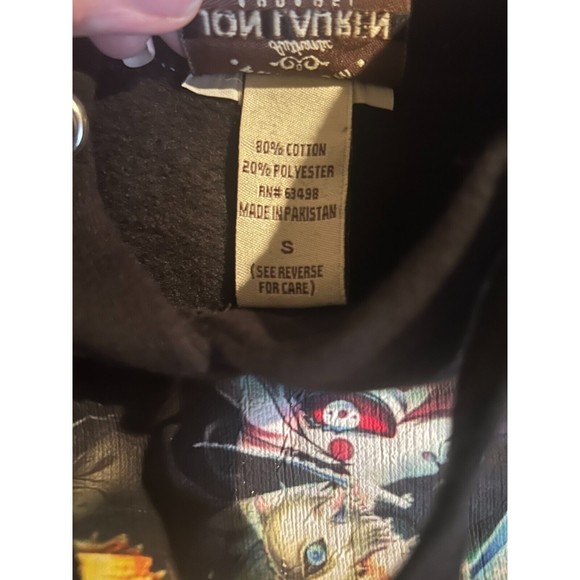 Jon Lauren Apparel Hoodie Mens Size Small Black Anime Hooded Sweatshirt GUC - Picture 5 of 7